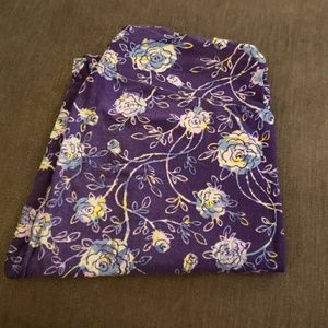 LulaRoe OS One Size Leggings Purple Floral Rose